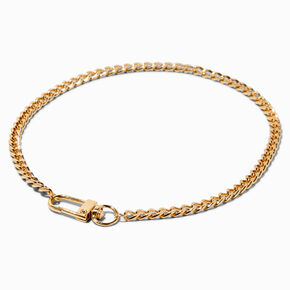 Gold-tone Mega Clasp Chain Necklace ,