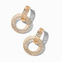 Gold-tone Greek Key 1.5&quot; Drop Earrings ,