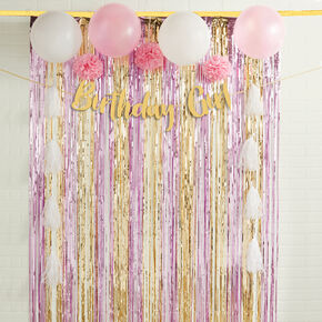 Birthday Girl Streamer Backdrop Party Decorating Kit - Pink,