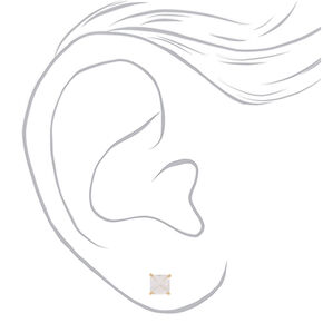ICING Select 18k Gold Plated Cubic Zirconia Square Stud Earrings,