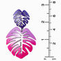 Purple &amp; Pink Monstera Leaf 2.5&quot; Drop Earrings,
