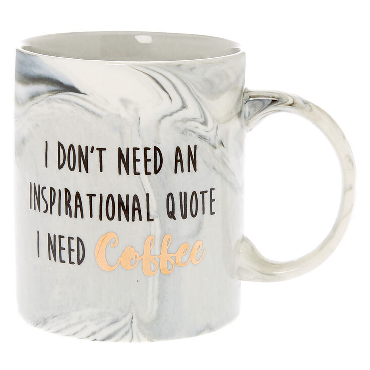 I Need Coffee Marble Mug,