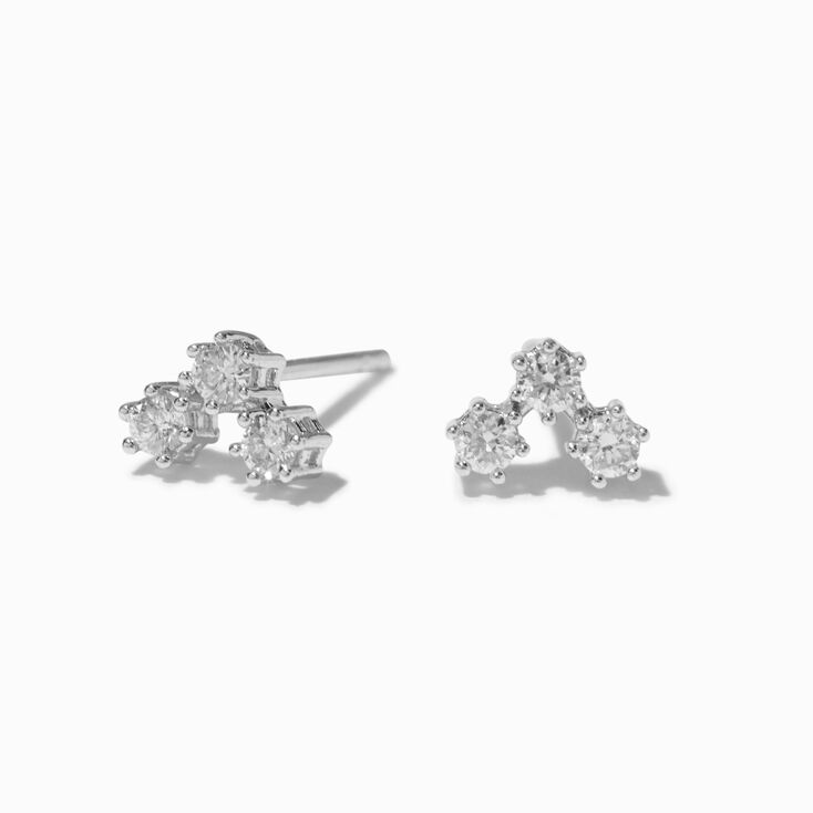 Laboratory Grown Diamond Star Cluster Sterling Silver Stud Earrings 0.17 ct. tw.,