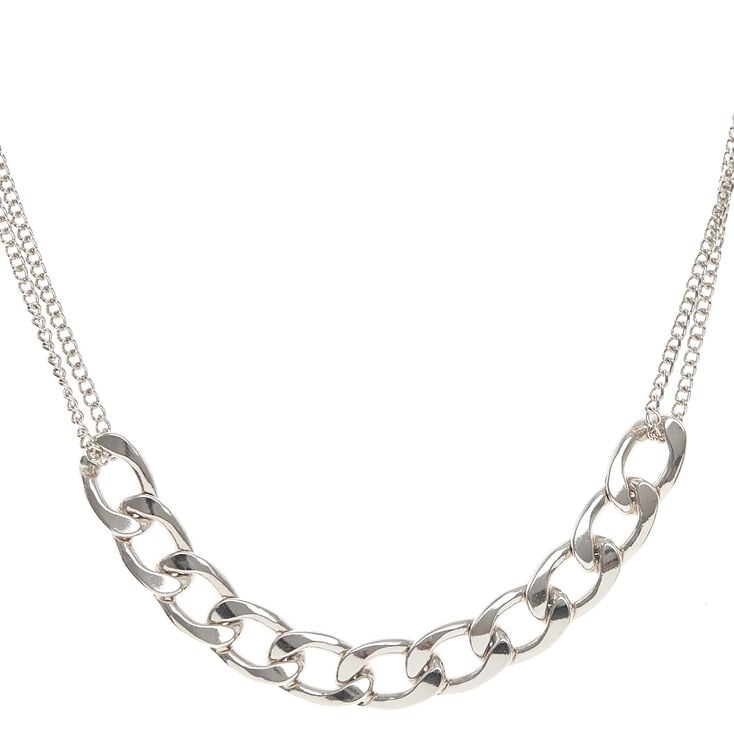 Silver Glam Chain Necklace,