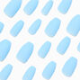 Pastel Matte Blue Coffin Vegan Faux Nail Set - 24 Pack,