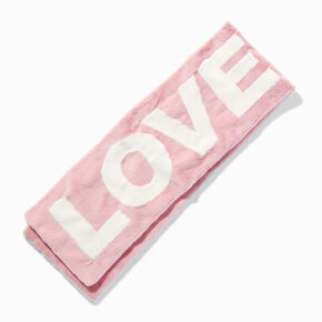 &quot;LOVE&quot; Pink Plush Scarf,