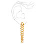 18kt Gold Plated Refined 2&quot; Chunky Curb Chain Drop Earrings,