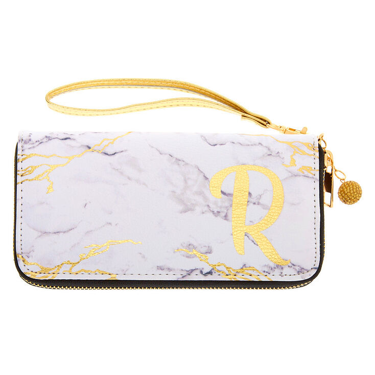 Marble Initial Wristlet - R,
