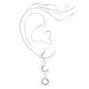 Silver Embellished Sunburst 2&quot; Drop Earrings,