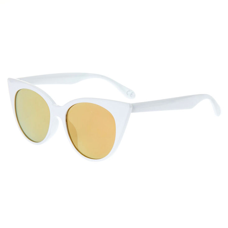 Oversized Mod Cat Eye Sunglasses White Icing Us
