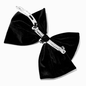 Black Rhinestone Large Hair Bow Clip