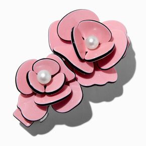 Pink Roses Pearl Embellished Hair Clip,
