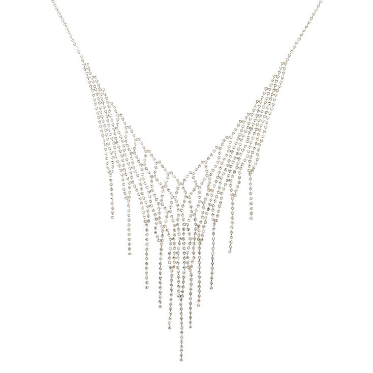 Crystal Fringe Statement Necklace,