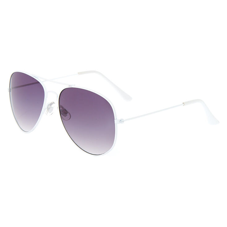 Aviator Sunglasses - White,