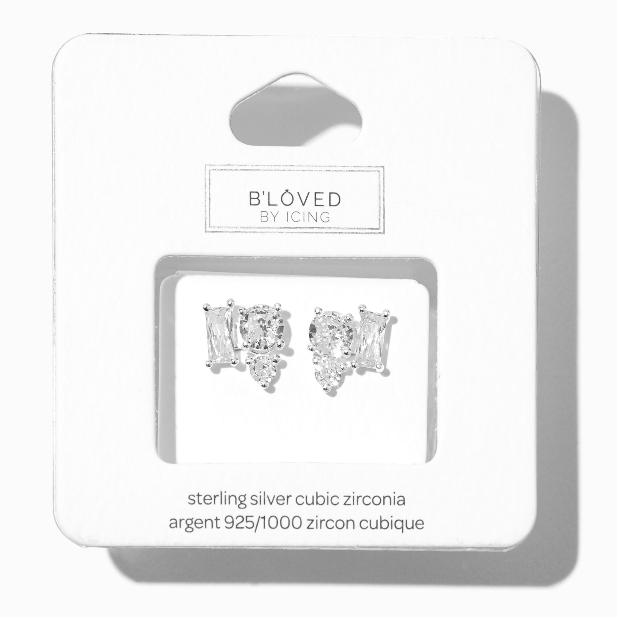 Cubic zirconia discount cluster stud earrings