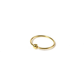 Sterling Silver 20G Gold Beaded Hoop Nose Ring,