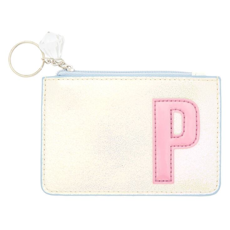 Pearlescent Initial Coin Purse - P,