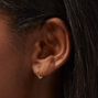 Icing Select 18k Yellow Gold Plated Cubic Zirconia 8MM Fuchsia Huggie Hoop Earrings,