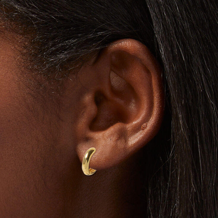 ICING Select 18k Yellow Gold Plated 8MM Clicker Hoop Earrings,