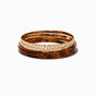 Gold-tone Tortoiseshell Textured Bangle Bracelets - 5 Pack,