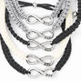 Silver Neutral Infinity Adjustable Friendship Bracelets - 5 Pack,