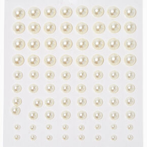 White Pearl Hair Gems - 80 Pack,