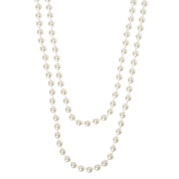 60&quot; White Pearl Necklace,