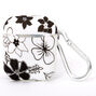 Black &amp; White Floral Silicone Earbud Case Cover - Compatible With Apple AirPods&reg;,