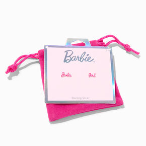 Barbie&trade; Pink Barbie Girl Sterling Silver Stud Earrings,