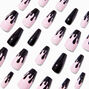 Black Drip Squareletto Faux Nail Set - 24 Pack,