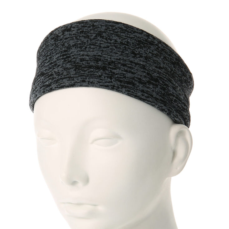 Extra Wide Gray Jersey Knit Headwrap,