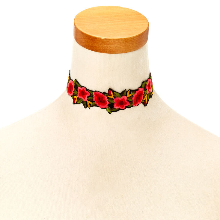 Floral Rose Choker Necklace,