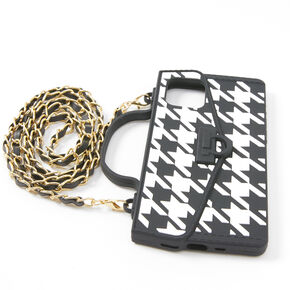 Silicone Houndstooth Phone Case with Strap - Fits iPhone&reg; 12 Pro,