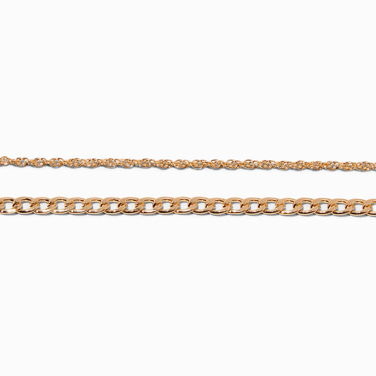 Gold Mixed Chain Bracelet Set - 2 Pack,