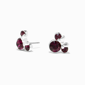 &copy;Disney Minnie Mouse Birthstone Sterling Silver Stud Earrings - February,