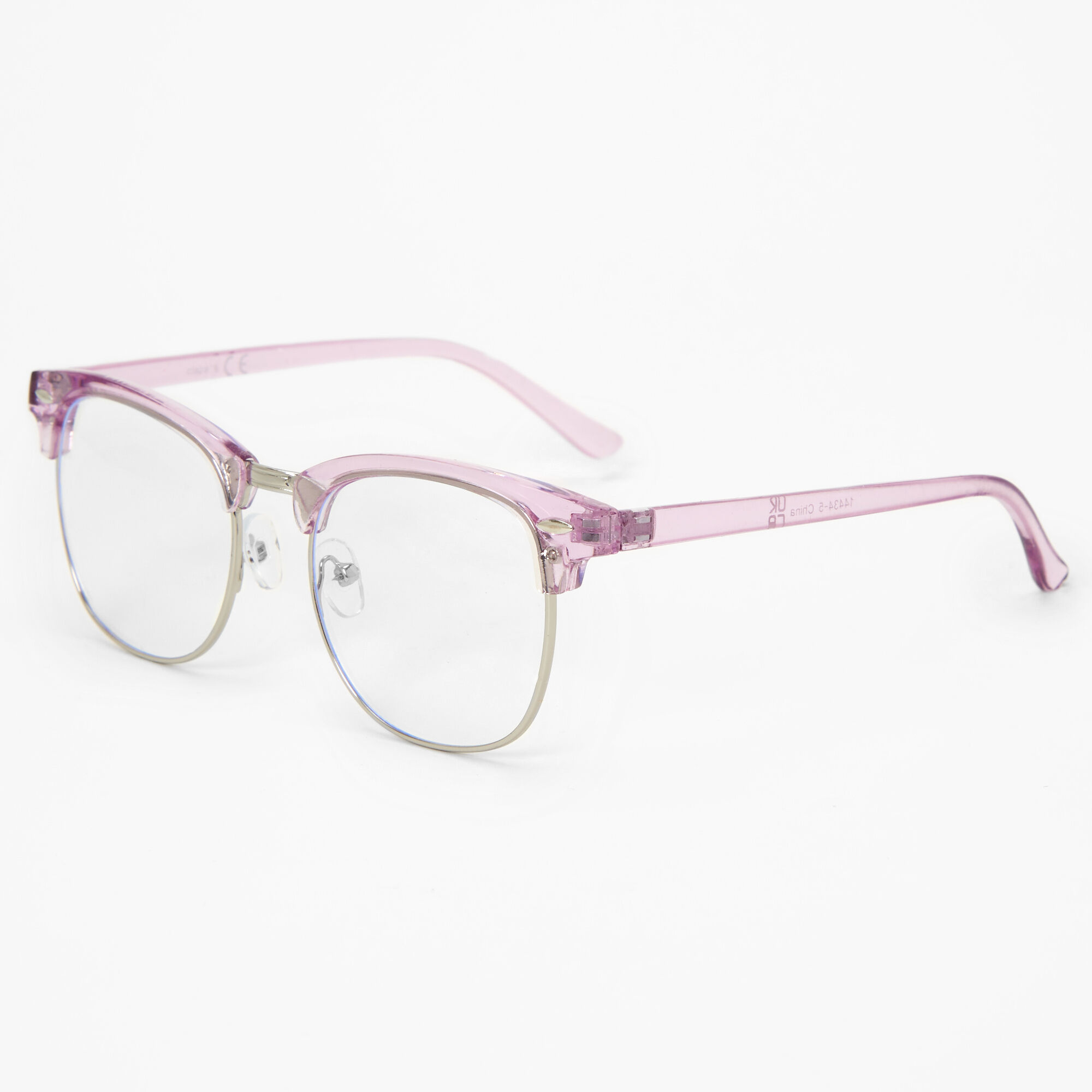 Purple clear lens glasses store