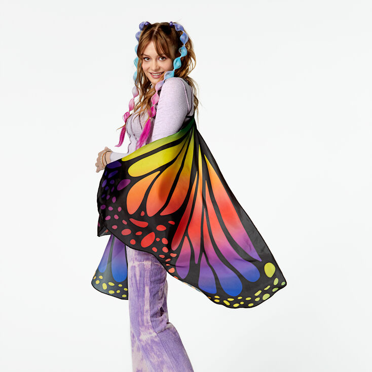 Rainbow Monarch Butterfly Wings Cape,