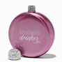 &quot;Designated Drinker&quot; Pearlized Pink Flask,