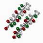 Jingle Bells 3&quot; Clip-On Drop Earrings,