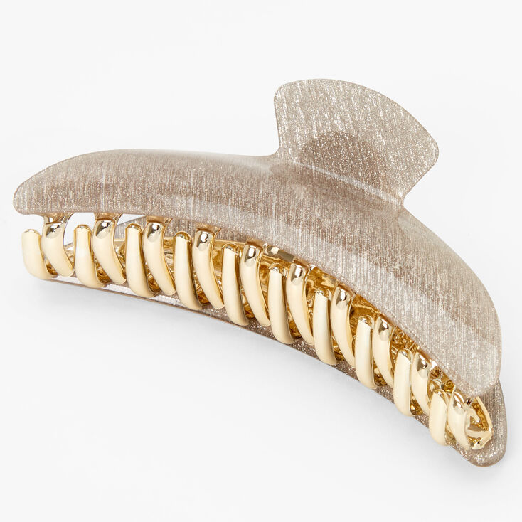 Taupe Glitter Hair Claw,
