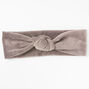 Velvet Knit Knotted Headwrap - Smoky Gray,
