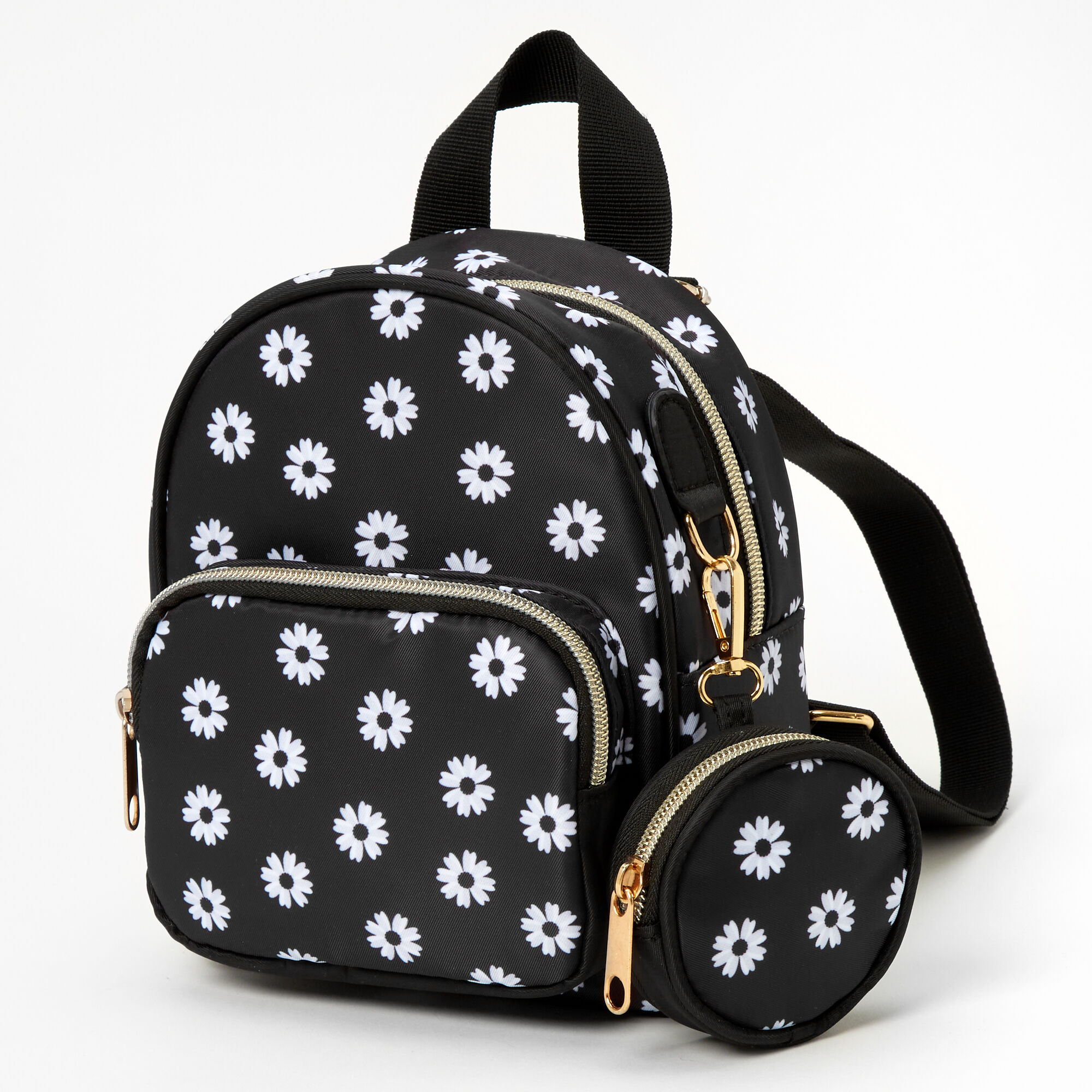 Black \u0026 White Daisy Mini Backpack