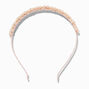 Rose Gold Pearl Flower Cluster Headband,