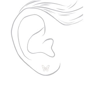 Sterling Silver Butterfly Stud Earrings,