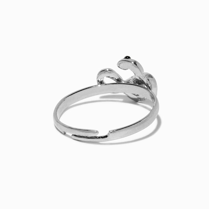 Silver-tone Snake Infinity Adjustable Ring ,