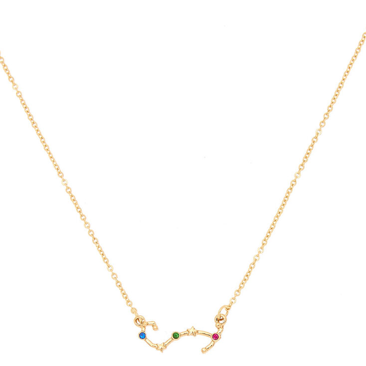 Gold Zodiac Constellation Pendant Necklace - Scorpio,