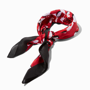 Red Silky Roses Headwrap,
