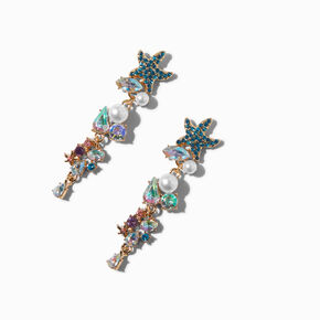 Under the Sea Pearl &amp; Crystal 2.5&quot; Drop Earrings,