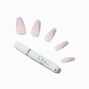 Lilac French Tips Squareletto Vegan Faux Nail set - 24 Pack,