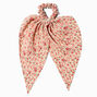 Pink Floral Pleated Hair Scrunchie Scarf,